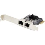 StarTech - NIC 2-poorts - Netwerkkaart - Zwart - PCI-E x1