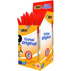 Bic balpen Cristal Medium rood - 50 pennen