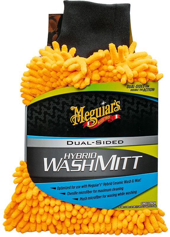 Meguiars - Hybrid Ceramic Wash Mitt - Wasproduct - Oranje/Grijs - Microfiber