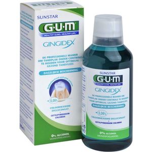 G.U.M Gingidex 0,06% Mondwater Tegen Plaque en voor Gezond Tandvlees  Alcoholvrij 300 ml