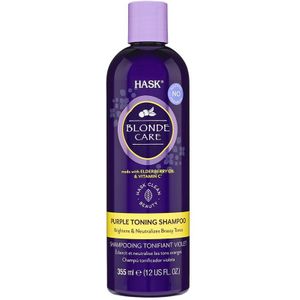 Hask Shampoo Blonde Care Purple Shampoo - Neutraliseert doffe tinten - Vlierbessenolie - Shampoo Bar