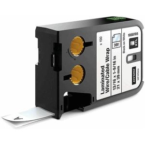 DYMO - XTL - Gelamineerde Draad-/Kabelwikkel - Zwart op Wit - 21 mm x 39 mm