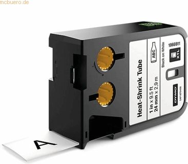 Dymo - Tape Warmtekrimpbuis - 24mm - Zwart/wit - Polyolefine