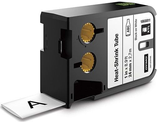 Dymo 1868811 XTL tape krimpkous zwart op wit 24 mm (origineel)