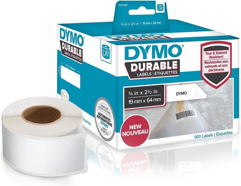 Dymo - Labelwriter Etiketten - Wit - 19x64mm - 450 Stuks - 2 Rollen