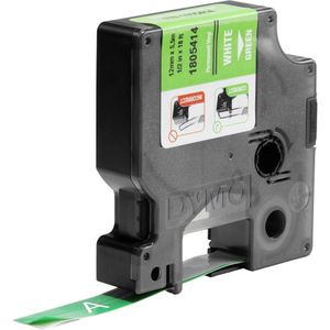 Dymo - 1805414 - Tape - Wit op Groen - Vinyl - 12mm x 7m