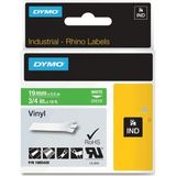 Dymo - 1805420 IND - Rhino Tape - Wit op Groen - 19 mm
