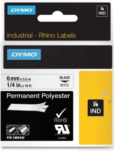 DYMO - Rhino - Industriële Labels - Wit - 6 mm x 3,5 m - Zelfklevende Labels voor Labelprinters