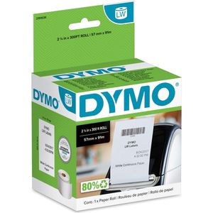 Dymo doorlopende labelrol LabelWriter, wit, ft 57 mm x 91 m