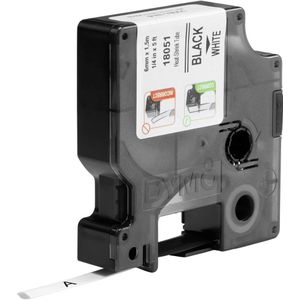 DYMO Rhino industriële Heat-Shrink Tube-labels | 6 mm x 1,5 m | zwarte afdruk op wit | voor Rhino labelprinters