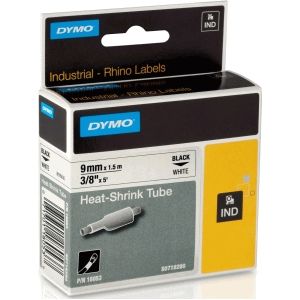 DYMO S0718330 / 18057 IND Rhino tape krimpkous zwart op wit 19mm (origineel)