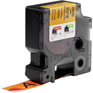 Dymo Beschriftungsband für Rhino 19mm Vinyl schwarz auf orange