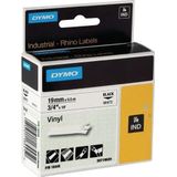 Dymo RHINO vinyltape 19 mm, zwart op wit