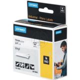 Dymo RHINO vinyltape 19 mm, zwart op wit