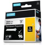 Dymo S0718220-Label Tape-Zwart op Wit-Polyester-Permanente Lijm-UL-erkend