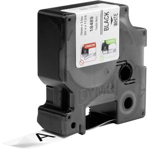 DYMO S0718120 / 18489 IND Rhino tape flexibel nylon zwart op wit 19mm (origineel)