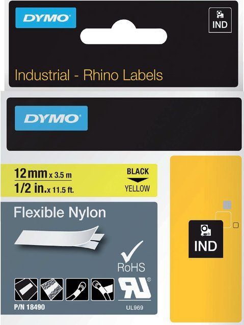 Dymo Tape 18490 (S0718080) Zwart op geel (12 mm)