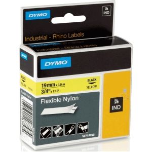 Dymo - Rhino - Labeltape - 19mm - Zwart op Geel - Nylon