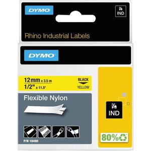 Dymo - S0718080 - Tape - Zwart op Geel - Flexibel Nylon - 12 mm
