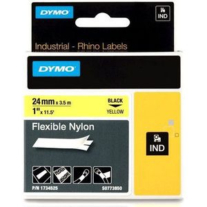 DYMO 1734525 IND Rhino tape flexibel nylon zwart op geel 24mm (origineel)