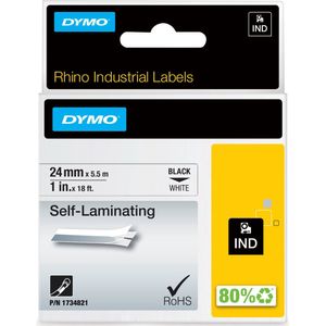 DYMO - Rhino - Labeltape - Wit - 24mm - Zelflaminerende Labels