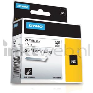 DYMO S0773860 / 1734821 IND Rhino tape zelflaminerend zwart op wit 24mm (origineel)