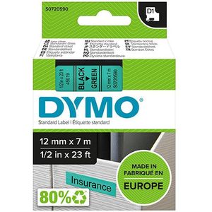 Dymo S0720590 / 45019 tape zwart op groen 12 mm (origineel)