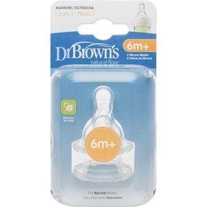 Dr Browns Dummy met 6m+ silicone neck 2 pieces (QU0050)