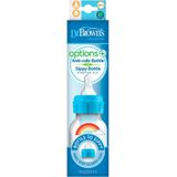 Dr Brown's Options+ Anti-colic 250 ml Smalle Hals Overgangsfles 2-in-1 Kit Blauw SB8192-P3
