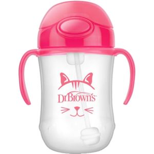 Dr. Brown's Eerste rietjesbeker roze 270ml