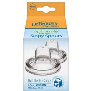 Dr. Brown's - Options+ - Anti Koliek - Sippy Spout - Voor Brede Halsfles - 2 Stuks