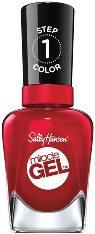 Sally Hansen Miracle Gel Nagellack ohne künstliches UV-Licht Rhapsody Red, Dunkelrot, mit intensiv glänzendem Gel-Finish, Nr. 680, (1 x 14,7 ml)