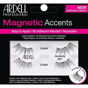 Ardell Professional Magnetic Double Strip Accents Lashes  - 001 Accents  - Magnetische nepwimpers - Set kunstwimpers - Zwart