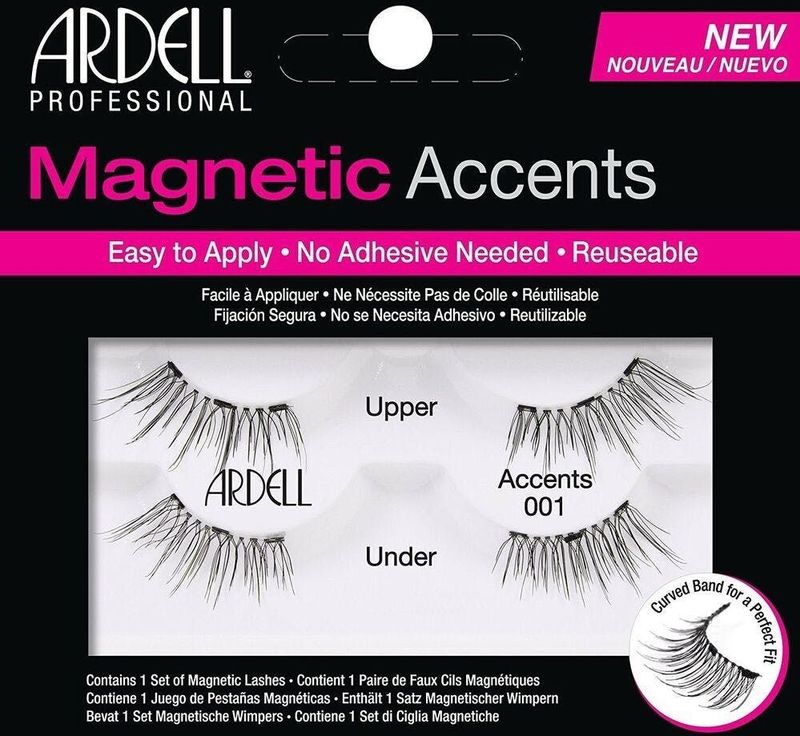 Ardell Professional Magnetic Double Strip Accents Lashes  - 001 Accents  - Magnetische nepwimpers - Set kunstwimpers - Zwart