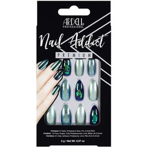 Ardell Nail Addict Kunstmatig Nagels - Green Glitter Chrome (24stk)