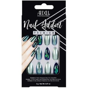 Ardell - Nail Addict - Kunstnagels - Groen Glitter Chroom - 24 stuks