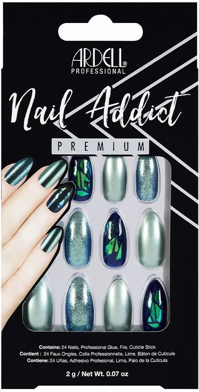 Ardell - Nail Addict - Kunstnagels - Groen Glitter Chroom - 24 stuks