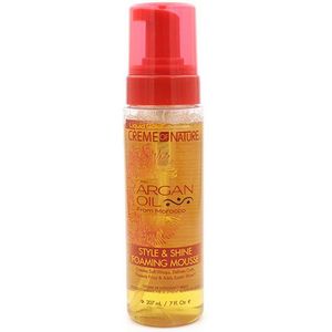 Creme of Nature - Argan - Stylingschuim - 207 ml - Met Marokkaanse Arganolie - Hydratatie voor Krullend Haar