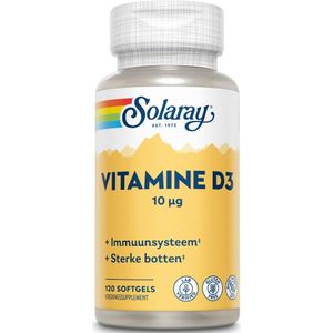 Solaray Vitamine D3 10mcg  120 Softgels