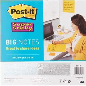 Post-it Super Sticky Big Notes, 30 vel, ft 280 x 280 mm, geel