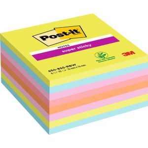 Memoblok Post-it 654 Super Sticky 76x76mm rainbow 8 stuks