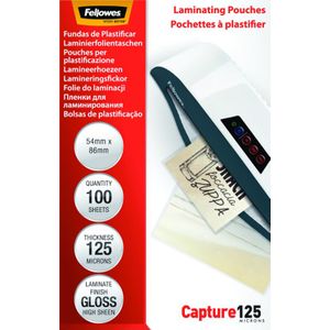 Fellowes Lamineerfolie 86 x 54 mm, Creditcard 125 micron glanzend 100 stuk(s)