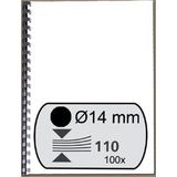 Fellowes Plastikbinderücken A4 21 Ringe schwarz 14mm VE=100 Stück