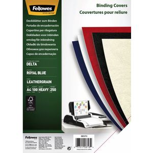 Fellowes Deckblätter A4 Lederstruktur 250g/qm VE=100 Stück royalblau
