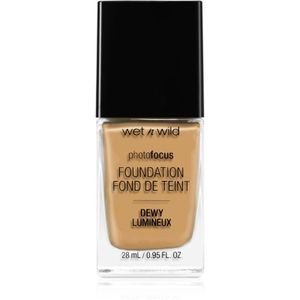 Wet n Wild, Photo Focus Foundation Dewy, Gewichtloze Foundation met Verzorgende en Lang Dragende Formule, Opbouwbare Dekking, Ideaal voor Normale tot Droge Huidtypes, Vegan, Desert Beige