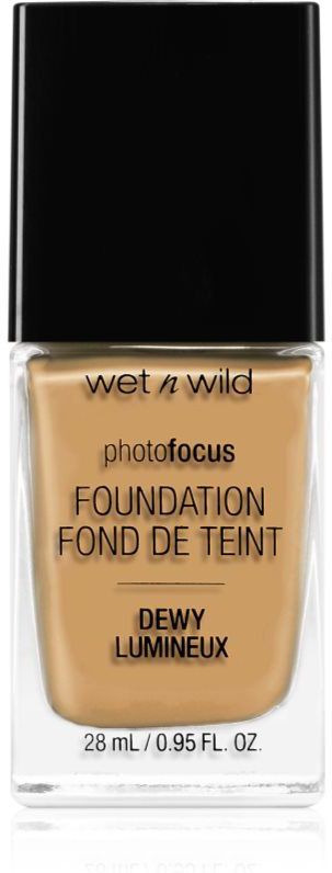 Wet n Wild, Photo Focus Foundation Dewy, Gewichtloze Foundation met Verzorgende en Lang Dragende Formule, Opbouwbare Dekking, Ideaal voor Normale tot Droge Huidtypes, Vegan, Desert Beige