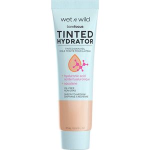 wet n wild, Bare Focus Tinted Hydrator, Getinte Moisturizer voor een Stralende Huid, Opbouwbare Sheer-to-Medium Dekking, Semi-Matte Finish, Hyaluronzuur en Vegan Squalaan Verrijkte Formule, Light