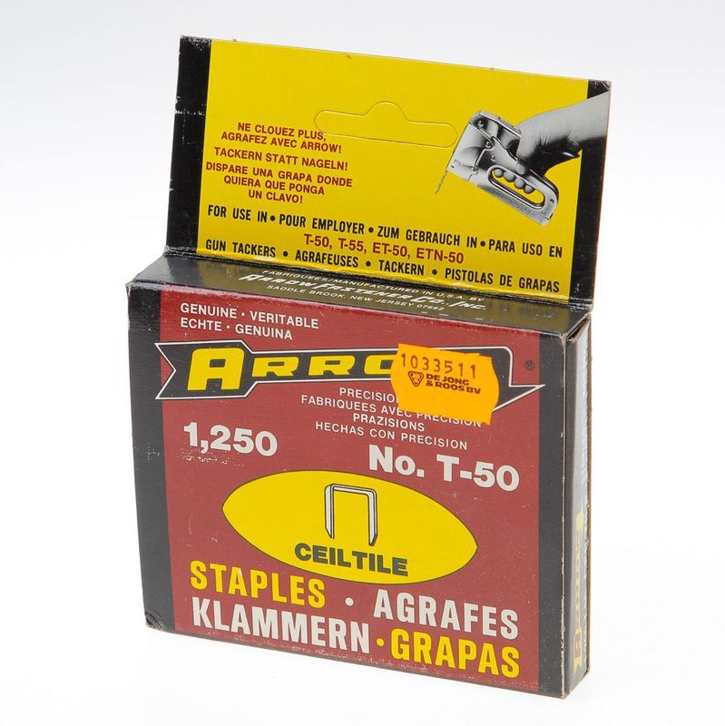 Arrow - T50 - Hechtniet - Gegalvaniseerd - 1250 Stuk - Geschikt voor Tackers T 50, HT 50, T 55 en T 55 C