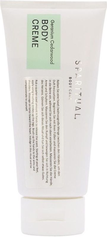 Sparitual - Geranium-Cederhout Bodycrème - 177 ml - Intensieve Verzorging