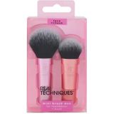 Real Techniques Makeup Brushes Face Brushes Mini Brush Duo Mini Multitask Makeup Brush 407 + Mini Expert Face Makeup Brush 200